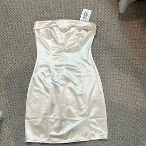 White silk dress